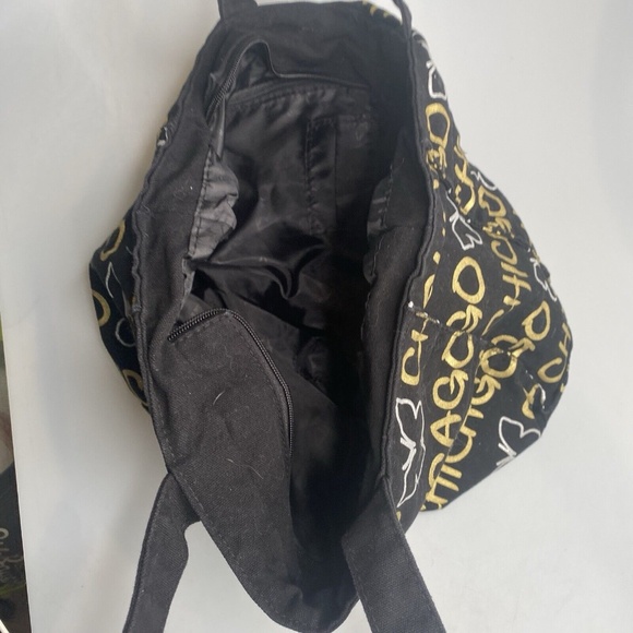 Robin Ruth Black Canvas Butterfly Tote Bag - Chicago Graphic, 16"x10"x5" - Picture 3 of 10